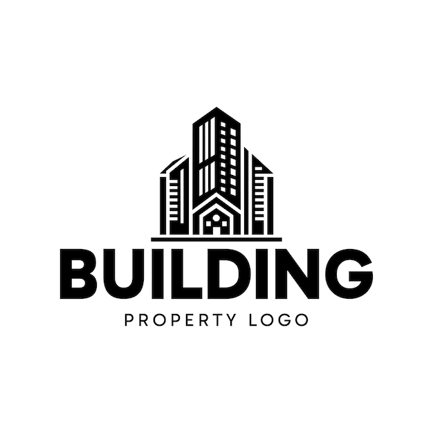 Diseño de logotipo y letrero de propiedad de construcción