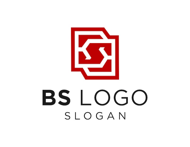 Diseño de logotipo Letter BS creado con la aplicación Corel Draw 2018 con fondo blanco