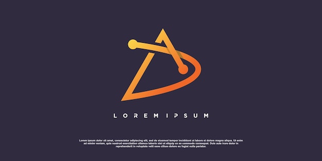 Diseño de logotipo Letter DA con concepto de tecnología creativa