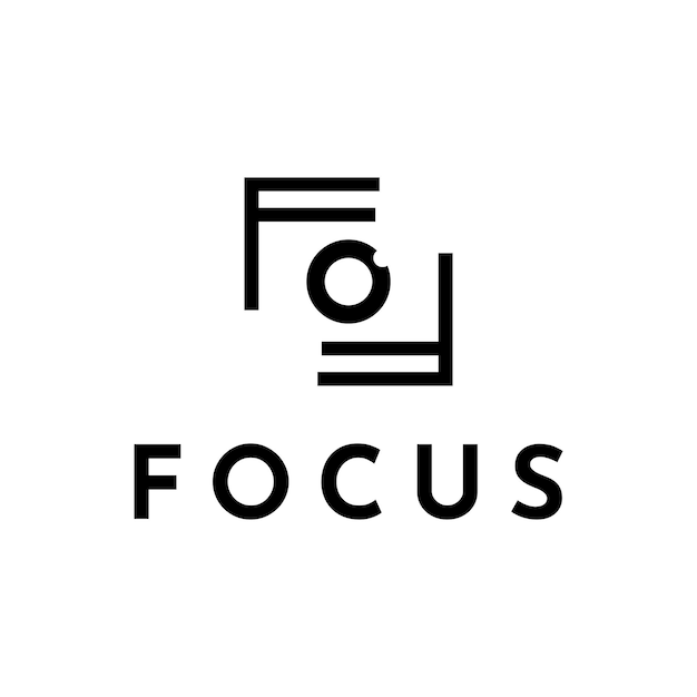 Diseño del logotipo Letter FF o f focus para Camera Lens
