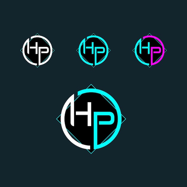 Vector diseño de logotipo letter hp o ph con forma moderna