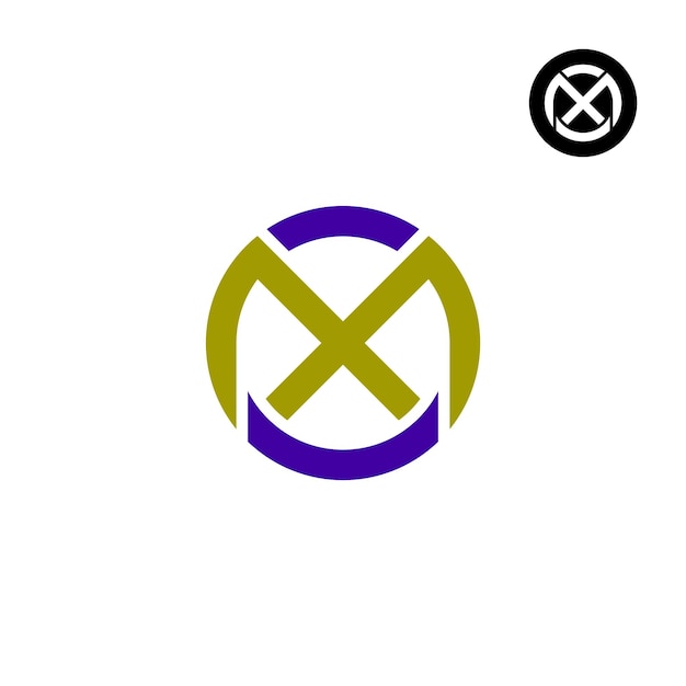 Diseño de logotipo Letter MX XM Circle Bold