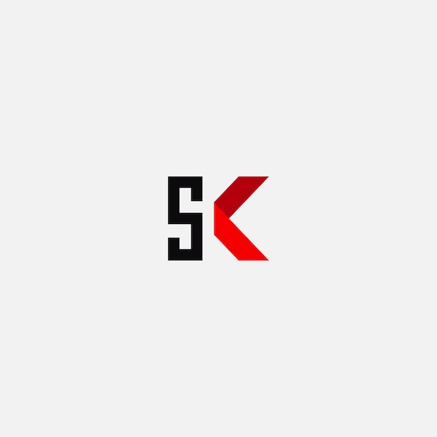 Diseño de logotipo de Letter SK simple y limpio