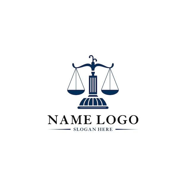 diseño de logotipo para ley, abogado, plantilla de diseño de justicia.