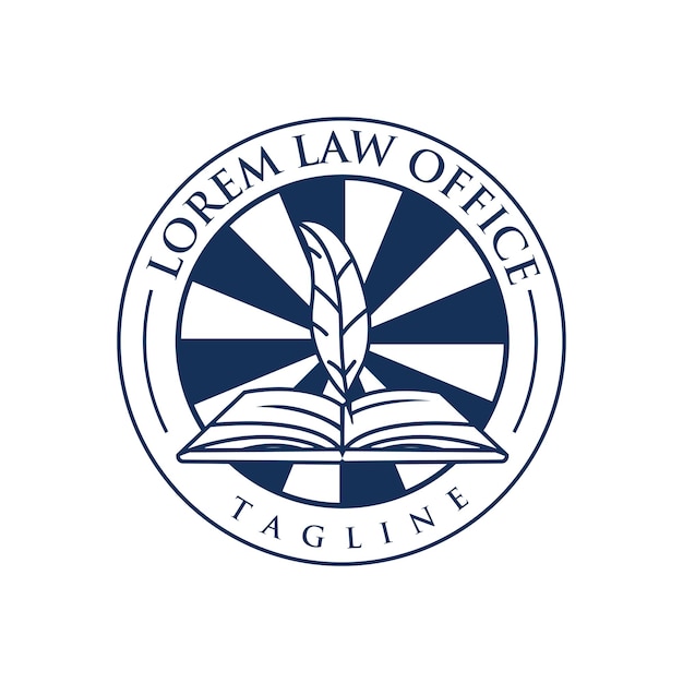 Diseño de logotipo de ley minimalista azul Plantilla de diseño de abogado o notario Vector editable