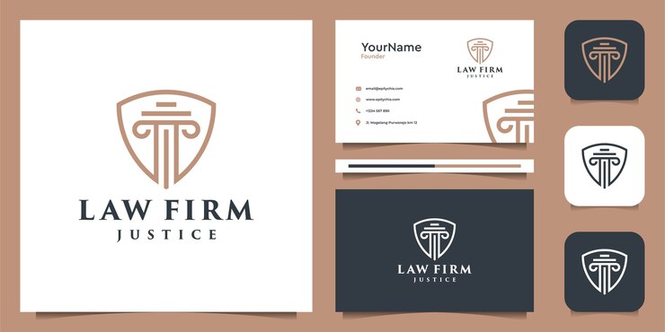 Diseño de logotipo de ley y tarjeta de presentación.
