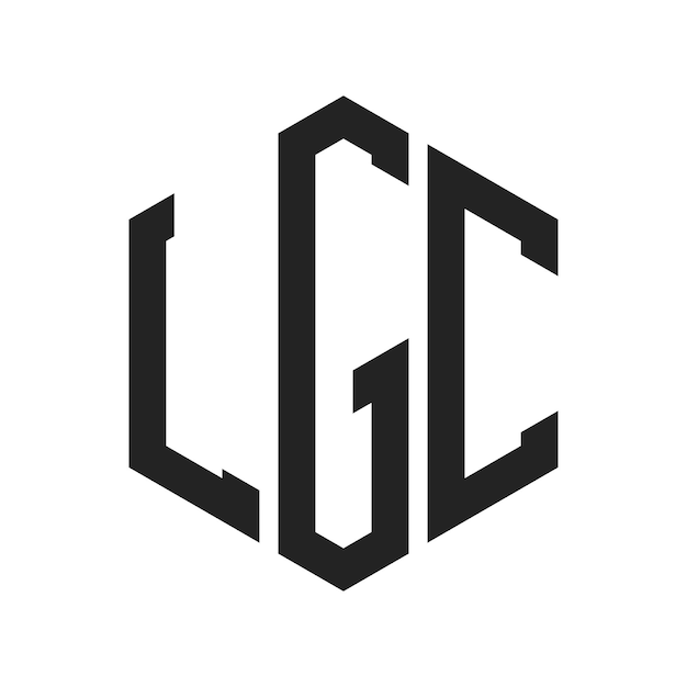 Diseño del logotipo de LGC Letra inicial Logotipo del monograma de LGC con forma de hexágono