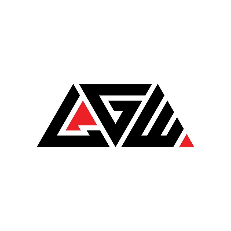 Vector el diseño del logotipo de lgw con letras triangulares en forma de triángulo lgw triángulo diseño de logotipo monograma lgw logotipo vectorial triángulo con color rojo lgw logo triangular sencillo elegante y lujoso logotipo lgw