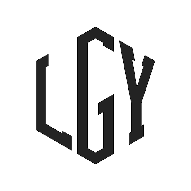 Diseño del logotipo LGY Letra inicial LGY Monograma Logotipo con forma de hexágono