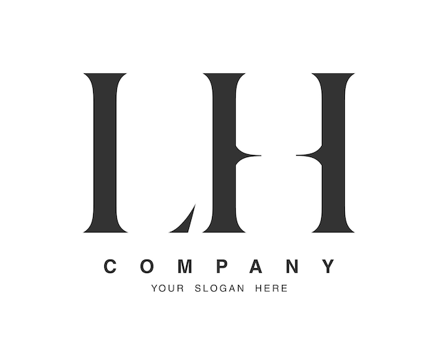 Diseño del logotipo de LH Letra inicial l y h estilo de fuente serif Nombre de empresa clásico creativo tipografía Logotipo o identidad de moda