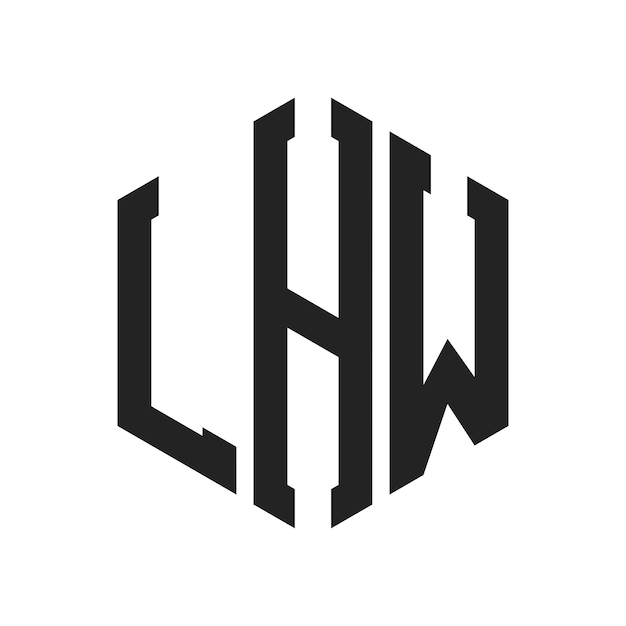 Diseño del logotipo de LHW Letra inicial LHW Monograma Logotipo con forma de hexágono