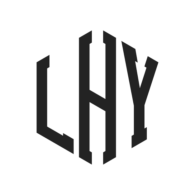 Diseño del logotipo de LHY Letra inicial LHY Monograma Logotipo con forma de hexágono