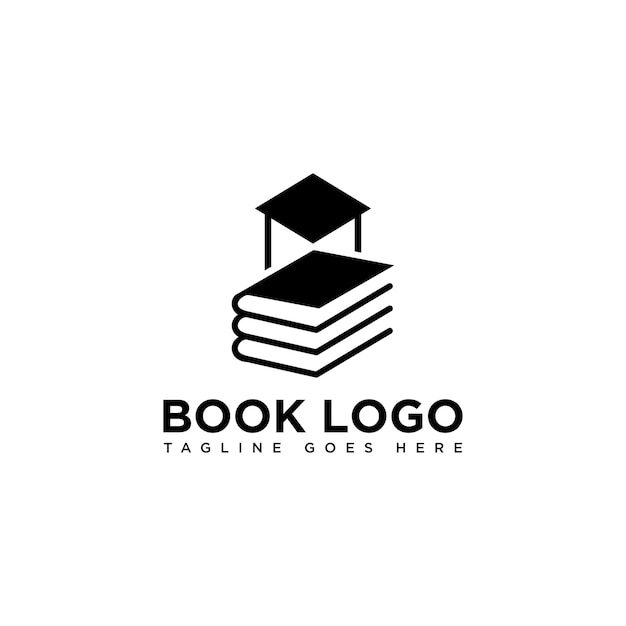 Diseño del logotipo del libro aislado en fondo blanco icono del libro diseño moderno ilustración vectorial