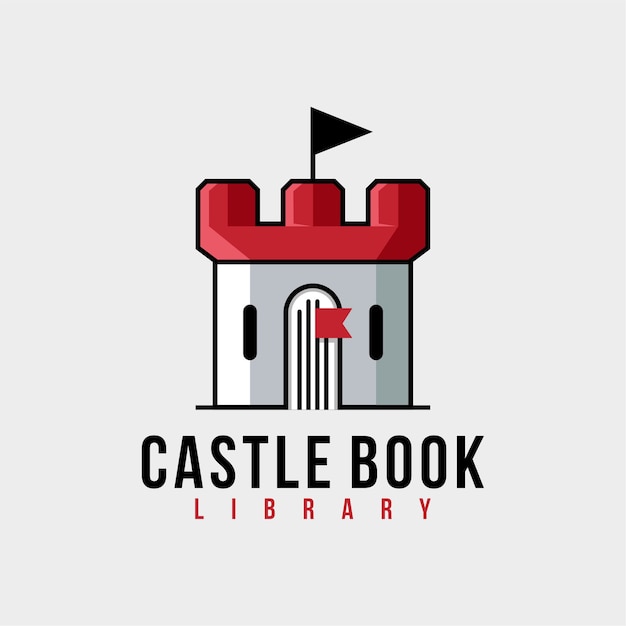 Diseño de logotipo de libro de castillo