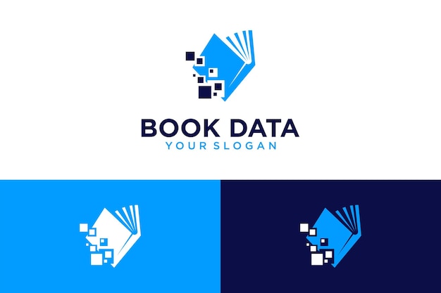 Diseño de logotipo de libro con datos