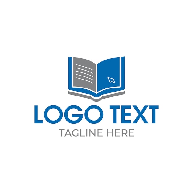 diseño de logotipo de libro digital