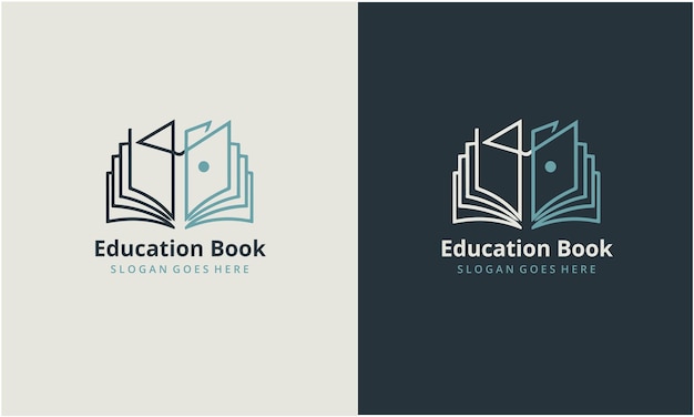 Diseño del logotipo del libro de educación con concepto moderno creativo y vector premium de negocios