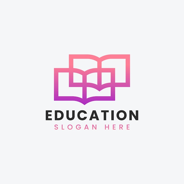 Diseño de logotipo de libro educativo moderno abstracto plantilla de logotipo de libro degradado colorido