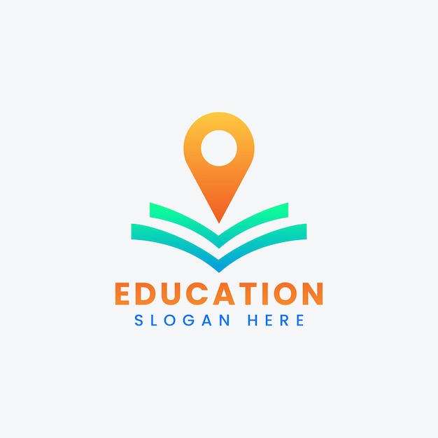 Diseño de logotipo de libro educativo moderno abstracto Plantilla de logotipo de ubicación de libro degradado colorido
