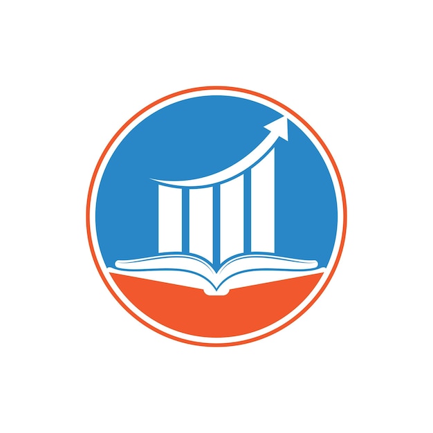 Diseño de logotipo de libro de finanzas Diseño de logotipo de educación de crecimiento empresarial