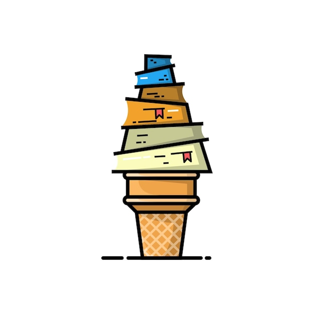 Diseño de logotipo de libro de helados