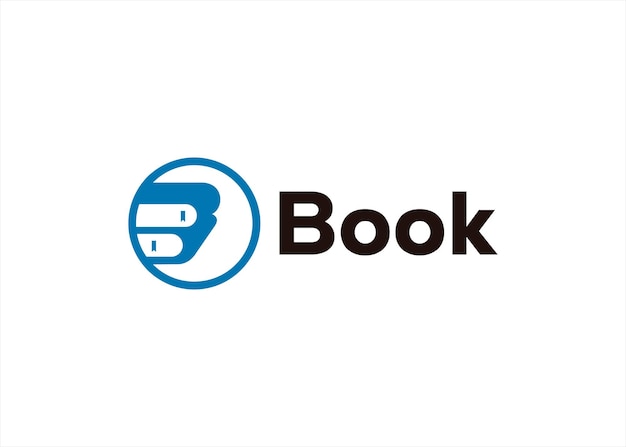 Diseño de logotipo de libro simple.