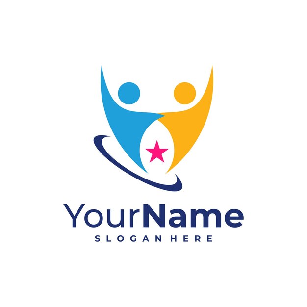 Diseño del logotipo del líder plantilla Ilustración vectorial del logotipo de Star People