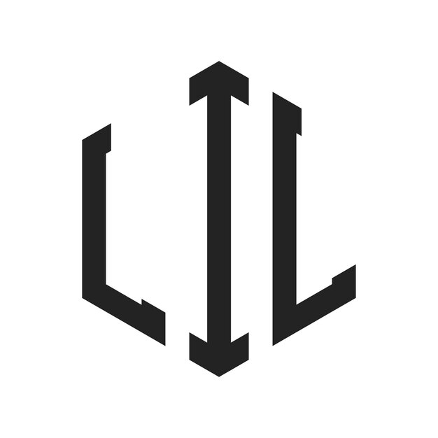 Diseño del logotipo de LIL Letra inicial LIL Monograma Logotipo con forma de hexágono