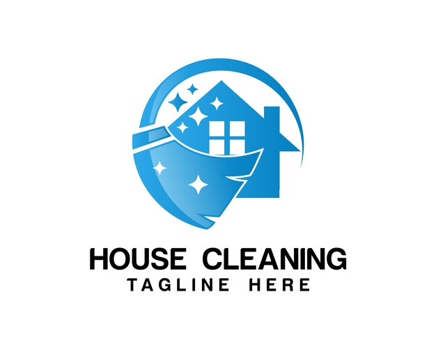 diseño de logotipo de limpieza de la casa creación de logotipo vectorial