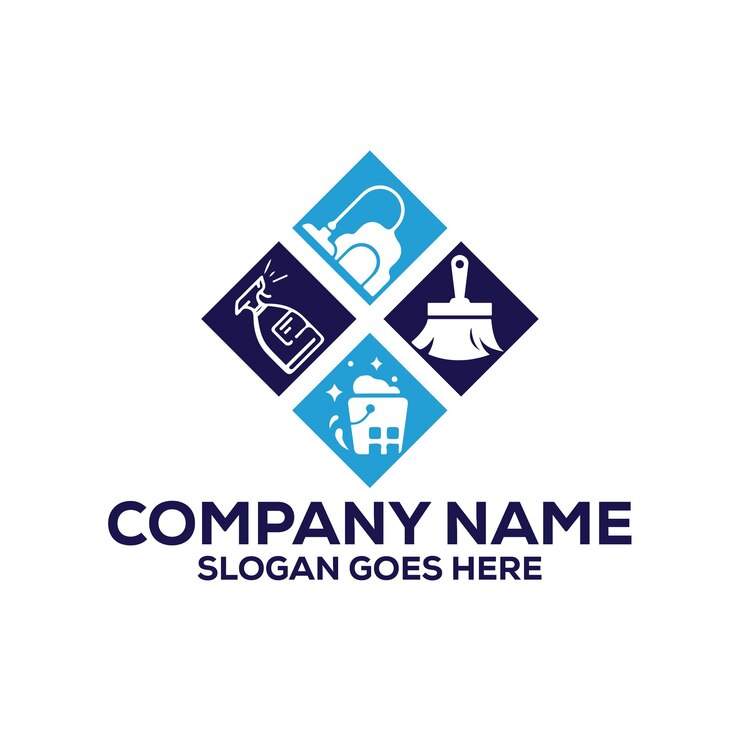 Diseño de logotipo de limpieza de la casa Imagen vectorial