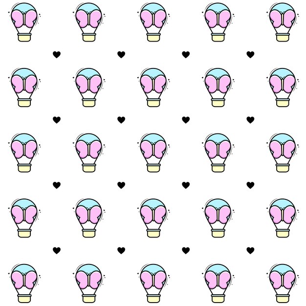 Diseño de logotipo lindo globo de mariposa Vector