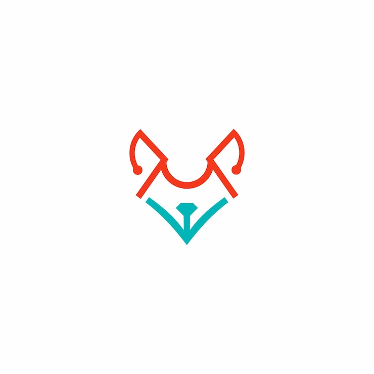 Vector diseño de logotipo de línea abstracta de cabeza de lobo, logotipo de lobo