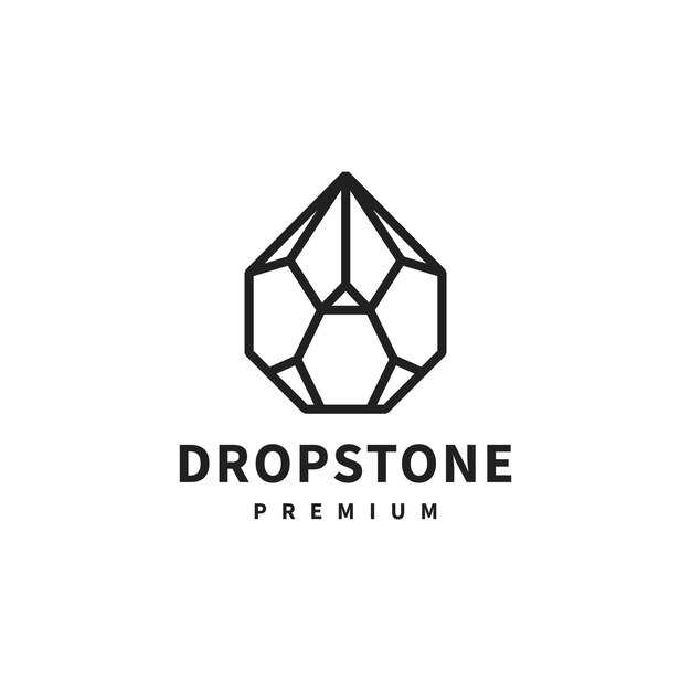 diseño de logotipo de la línea de arte de piedra vintage