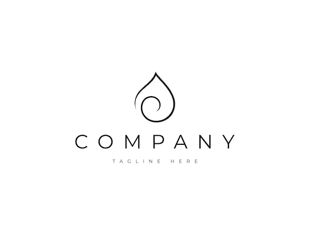 diseño de logotipo de línea de caída mínima