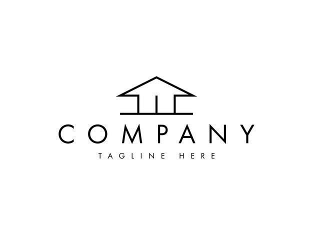 diseño de logotipo de línea de casa mínima