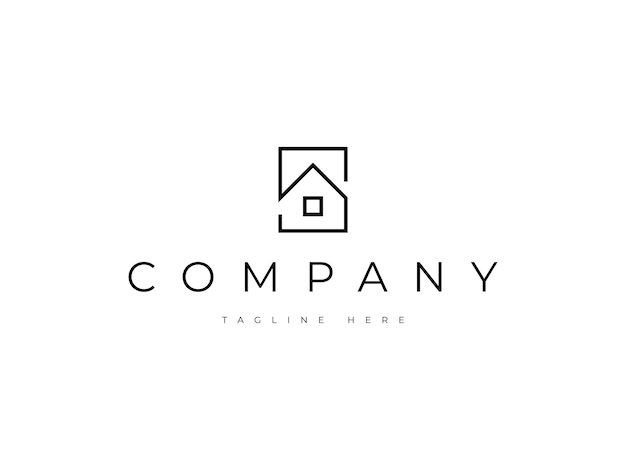 diseño de logotipo de la línea de casas inmobiliarias