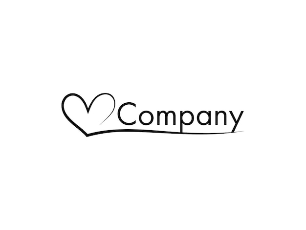 diseño de logotipo de línea de corazón de amor minimalista