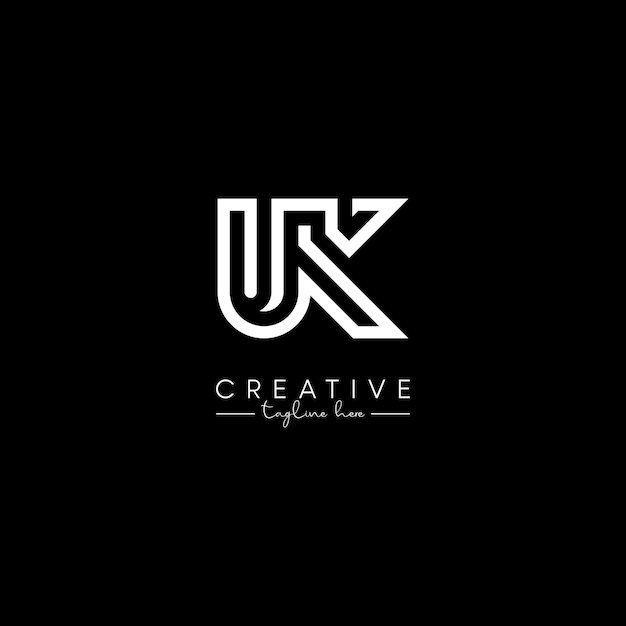 Diseño de logotipo de línea elegante basado en la inicial de la letra creativa única del Reino Unido KU
