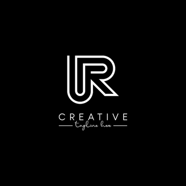 Diseño de logotipo de línea elegante basado en la letra creativa única UR RU inicial