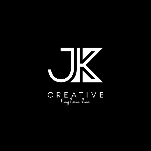 Diseño de logotipo de línea elegante basado en la letra JK KJ inicial