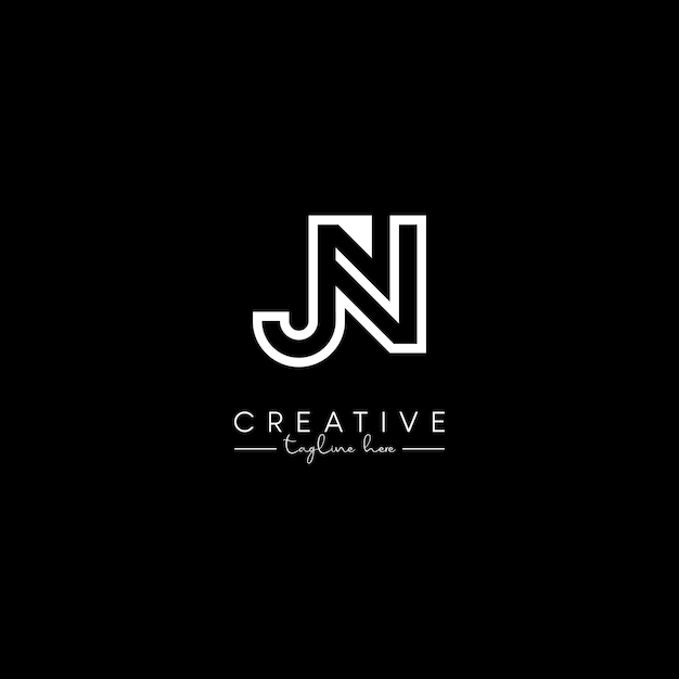 Diseño de logotipo de línea elegante basado en la letra JN NJ inicial