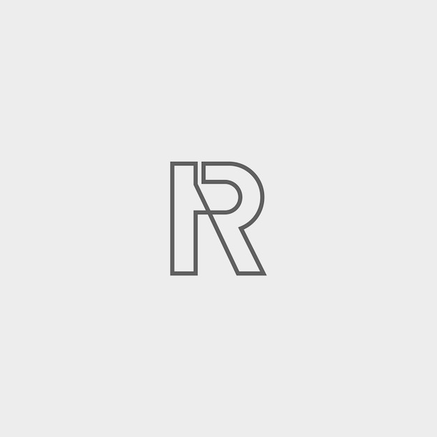 Diseño de logotipo de línea geométrica monograma R. Ilustración de vector de icono de letra R abstracto elegante