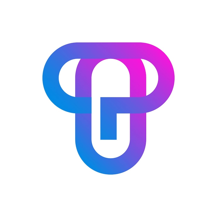 Vector diseño del logotipo de la línea de gradiente t