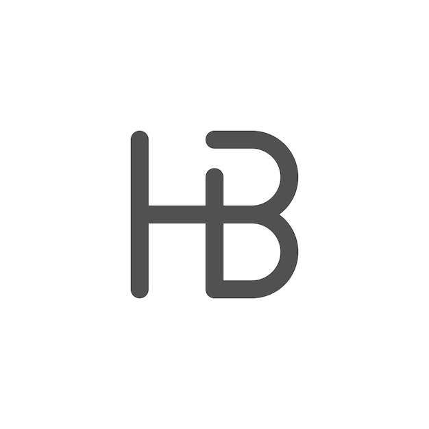 Vector diseño de logotipo de línea hb.