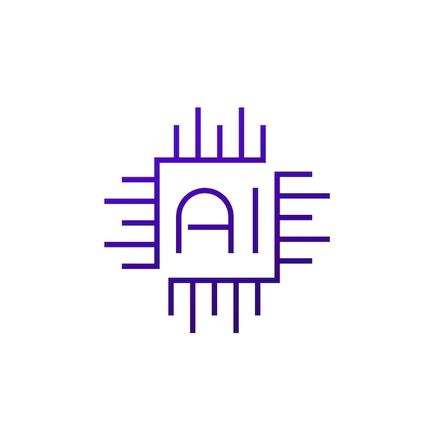Diseño de logotipo de línea de iconos de hardware optimizado por IA