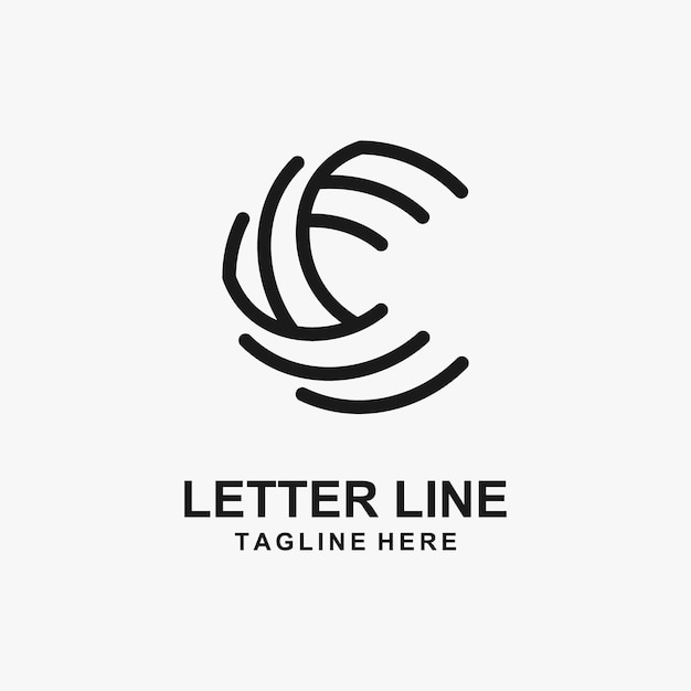 Diseño de logotipo de línea de letra C