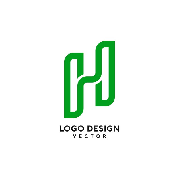 Diseño de logotipo de línea de letra H