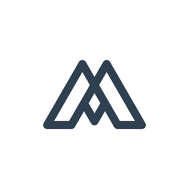 Diseño de logotipo de línea de letra M. Diseño de señal de vector elegante universal