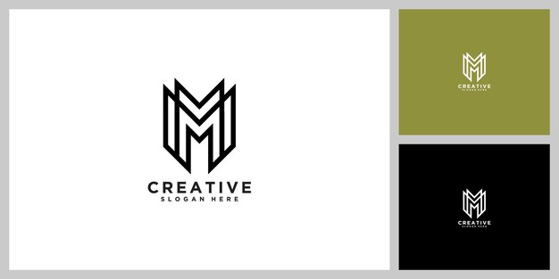 Diseño de logotipo de línea letra M Símbolo de monograma monocromo mínimo creativo lineal