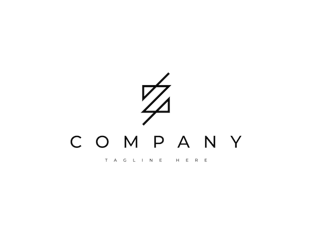diseño del logotipo de la línea de la letra Z abstracta